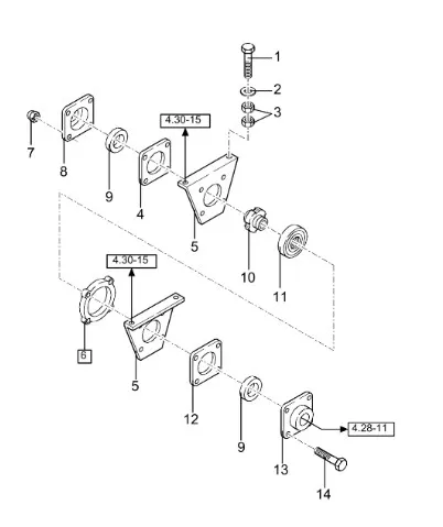 421876 - Фланец подшипника крепления вала к клавишам соломотряса TC5, CS, CSX, CX6/8